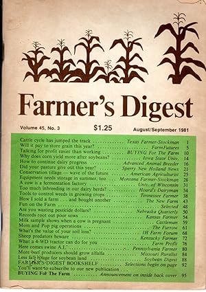 Image du vendeur pour Farmer's digest; Volume 45, No. 3: August/September, 1981 mis en vente par Dorley House Books, Inc.