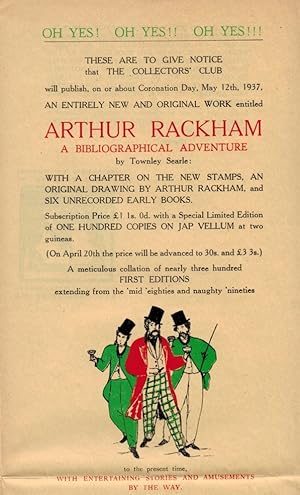 Bild des Verkufers fr Prospectus For ARTHUR RACKHAM: A BIBLIOGRAPHICAL ADVENTURE [Unpublished, 1937]. zum Verkauf von Thompson Rare Books - ABAC / ILAB