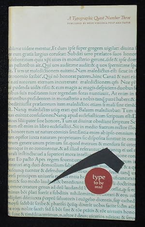 Immagine del venditore per Type to be Read: A Typographic Quest Number Three venduto da Classic Books and Ephemera, IOBA