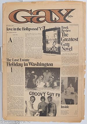 Seller image for Gay: vol. 2, #63, November 8, 1971: Love in the Hollywood YMCA for sale by Bolerium Books Inc.