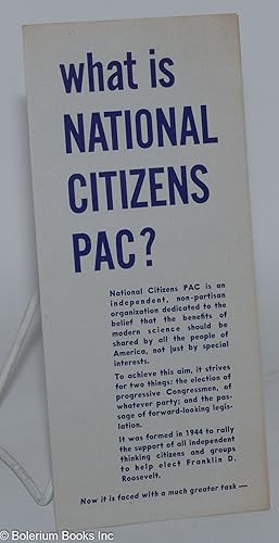 Imagen del vendedor de What is National Citizens PAC a la venta por Bolerium Books Inc.