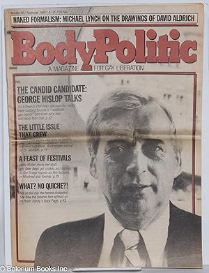 Bild des Verkufers fr The Body Politic: a magazine for gay liberation; #68, November, 1980; The Candid Candidate: George Hislop Talks zum Verkauf von Bolerium Books Inc.