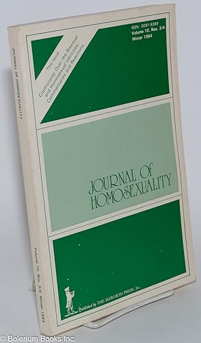 Seller image for Journal of Homosexuality: vol. 10, #3/4, Winter 1984: Controversy over the bisexual and homosexual identities: commentaries and reactions for sale by Bolerium Books Inc.