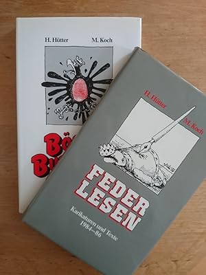 Bild des Verkufers fr Federlesen - Karikaturen und Texte 1984 - 86 // Bse Buben AB - Karikaturen und Texte 1986 - 88 zum Verkauf von Antiquariat Birgit Gerl