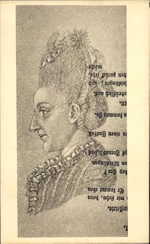 Bild des Verkufers fr Knstler Ansichtskarte / Postkarte Goethe, Handzeichnung, Portrait seiner Schwester Cornelie zum Verkauf von akpool GmbH