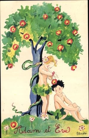 Künstler Ansichtskarte / Postkarte Duché, P., Adam et Eve
