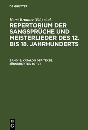 Bild des Verkufers fr Katalog der Texte. Jngerer Teil (S - V) zum Verkauf von AHA-BUCH GmbH