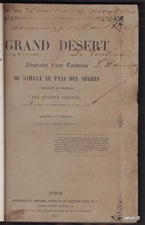 Bild des Verkufers fr Le Grand dsert ou Itinraire d'une caravane du Sahara au Pays des Ngres (Royaume de Haoussa). zum Verkauf von Apart
