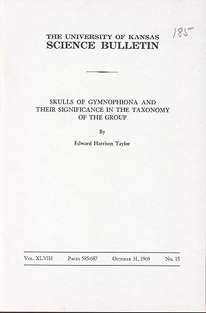 Immagine del venditore per Skulls of Gymnophiona and their significance in the taxonomy of the group. venduto da Frank's Duplicate Books