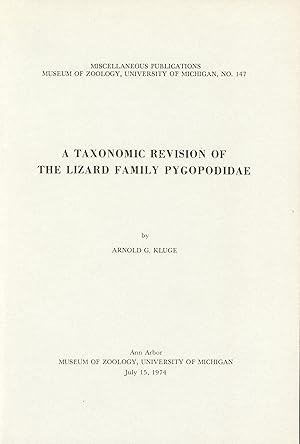 Seller image for A taxonomic revision of the lizard family Pygopodidae. for sale by Frank's Duplicate Books