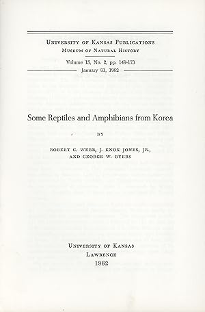 Immagine del venditore per Some reptiles and amphibians from Korea. venduto da Frank's Duplicate Books