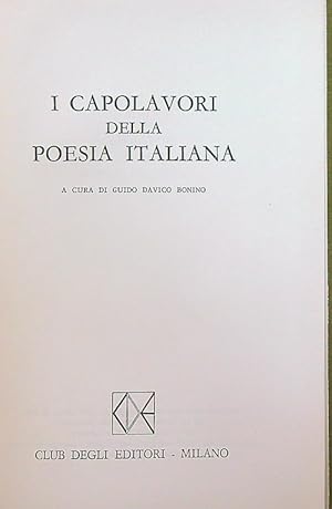 Bild des Verkufers fr I capolavori della poesia italiana zum Verkauf von Librodifaccia