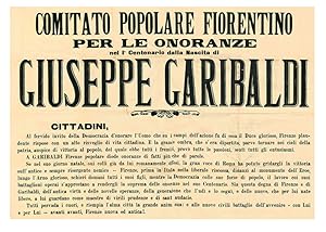 Comitato Popolare Fiorentino per le Onoranze nel I° Centenario della nascita di Giuseppe Garibald...