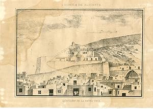 Alicante. Santuario de la Santa Cruz . Litografia siglo XIX