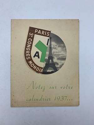 Paris 5-10 Juillet 1937. 3 Congres mondial de la publicite' (pieghevole pubblicitario)
