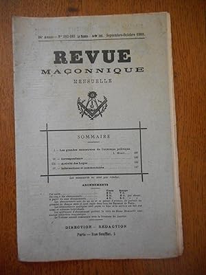 Image du vendeur pour Revue maconnique mensuelle - 24e annee, n.282-283 - Septembre octobre 1903 mis en vente par Frederic Delbos