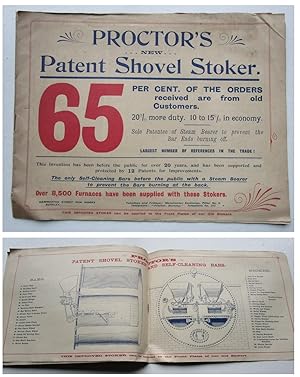 Seller image for RARE ORIGINAL ADVERTISING BROCHURE Industrial Trade Catalogue PROCTOR'S NEW PATENT SHOVEL STOKER AND SELF CLEANING BARS For FURNACES, James Proctor of Hammerton Street Iron Works, Burnley, c1900s for sale by Andrew Cox PBFA