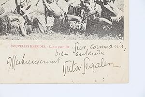 Carte postale autographe signée envoyée depuis Nouméa et adressée à Emile Mignard