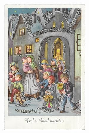 Postal ilustrada.Navidad. Frohe Weihnachten nº 46 purpurina 1920
