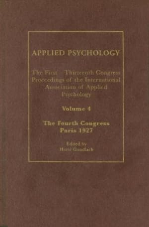 Bild des Verkufers fr Applied Psychology V 4 (Applied Psychology (Routledge)) zum Verkauf von WeBuyBooks