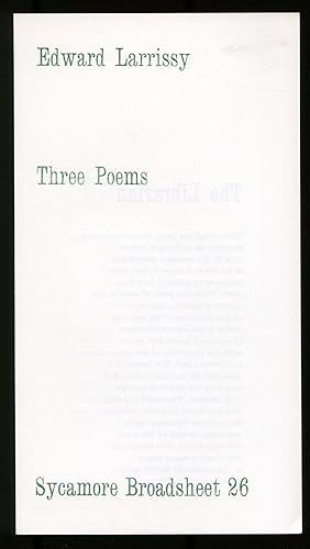 Bild des Verkufers fr Three Poems zum Verkauf von Between the Covers-Rare Books, Inc. ABAA