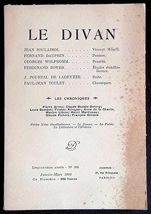 Imagen del vendedor de Le Divan n305, janvier-mars 1958 a la venta por LibrairieLaLettre2