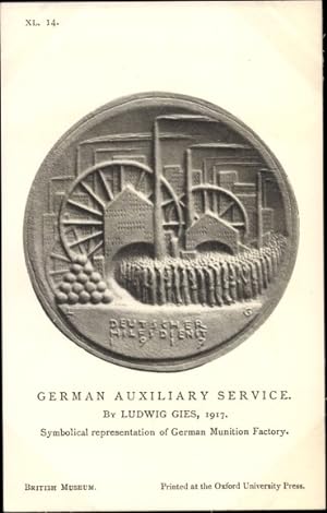 Ansichtskarte / Postkarte Relief von Ludwig Gies, German Auxiliary Service 1917, Deutscher Hilfsd...