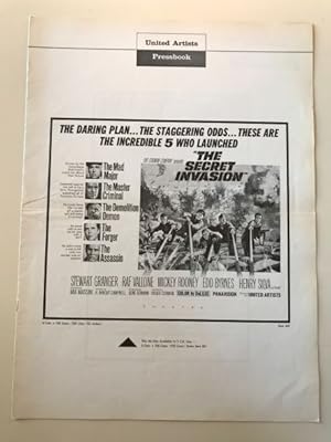 Imagen del vendedor de The Secret Invasion Pressbook 1964 Stewart Granger, Raf Vallone, Mickey Rooney a la venta por AcornBooksNH