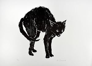 Katze. [Signierter Original-Holzschnitt / signed original woodcut].