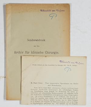 Bild des Verkufers fr Ueber conservative Operationen am Hoden und Nebenhoden. (Sectionsschnitt am Hoden bei acuter Orchitis.). zum Verkauf von Antiq. F.-D. Shn - Medicusbooks.Com