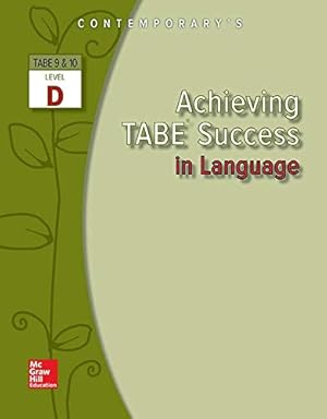 Seller image for Achieving TABE Success in Language, Level D (Achieving TABE Success for TABE 9 & 10) for sale by Reliant Bookstore