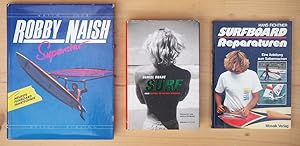 Drei Bücher: 1. Robby Naish, Superstar. Neueste Funboard Fahrtechnik ; 2. Surf ; 3. Surfboard Rep...