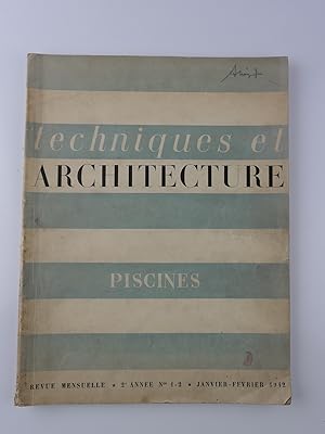 Seller image for PISCINES Techniques et Architecture 2e anne n1-2 Janvier Fvrier 1942 for sale by Librairie Christian Chaboud