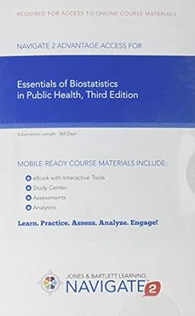 Seller image for Navigate 2 Advantage Access For Essentials Of Biostatistics In Public Health for sale by BombBooks