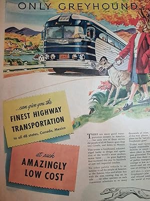 Seller image for Advertisement: Greyhound Lines "ONLY GREYHOUND Can Give You the Finest Highway Transportation." for sale by Hammonds Antiques & Books