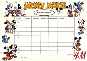 Stundenplan H und M, Disney - Mickey Mouse mit Daisy um 1990