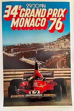 AFFICHE : 34ème GRAND PRIX MONACO 29/30 MAI 1976