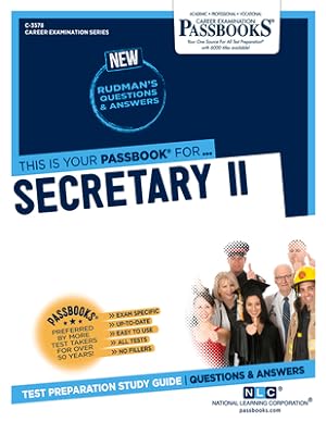Immagine del venditore per Secretary II (C-3578): Passbooks Study Guide (Paperback or Softback) venduto da BargainBookStores