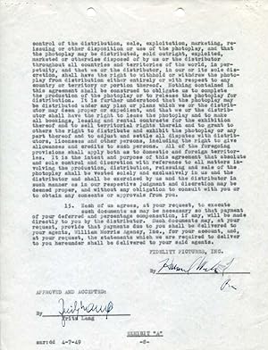 Fritz Lang Autograph | signed documents