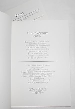 Image du vendeur pour George Chinnery - Macau - Collection of Toyo Bunko (Luis De Camoes Gallery 5 - 30 September 1985 / Collection of the Geographical Society of Lisbon (Leal Senado of Macau Gallery 6 - 30 September 1985) mis en vente par David Bunnett Books