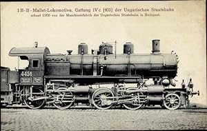 Ansichtskarte / Postkarte Ungarische Eisenbahn, 1 B-B Mallet Lokomotive, Ungarische Staatsbahn, D...