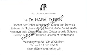 Immagine del venditore per Original Visitenkarte Harald Rein /// Bischof der Christkatholischen Kirche der Schweiz venduto da Antiquariat im Kaiserviertel | Wimbauer Buchversand