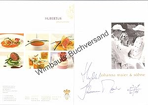 Bild des Verkäufers für Original Autogramm Johanna Maier Spitzenköchin /// Autograph signiert signed signee zum Verkauf von Wimbauer Buchversand