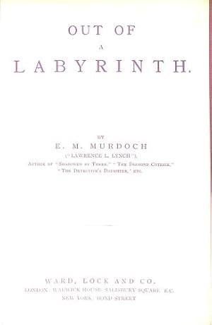 Bild des Verkufers fr Out of a Labyrinth zum Verkauf von WeBuyBooks