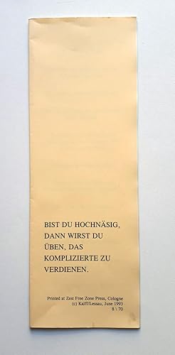 Bild des Verkufers fr Sibyll Kalff - Donald Lessau - Bist du Hochnsig, dann wirst du ben, das komplizierte zu verdienen zum Verkauf von Verlag IL Kunst, Literatur & Antiquariat