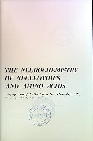 Bild des Verkufers fr The Neurochemistry of Nucleotides and amino acids zum Verkauf von books4less (Versandantiquariat Petra Gros GmbH & Co. KG)