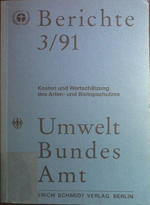 Bild des Verkufers fr Kosten und Wertschtzung des Arten- und Biotopschutzes : Forschungsbericht 10103110. Umweltbundesamt: Berichte ; 91,3; Umweltforschungsplan des Bundesministers fr Umwelt, Naturschutz und Reaktorsicherheit : Umweltplanung, kologie zum Verkauf von books4less (Versandantiquariat Petra Gros GmbH & Co. KG)