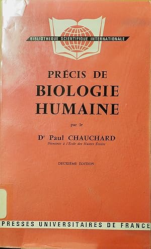 Précis de biologie humaine - bibliothèque scientifique internationa