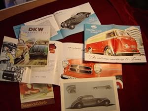 Sammlung von 15 Faksimile-Dokumenten zur Automobilgeschichte: BMW Kraftwagen 1939; Wartburg Sport...