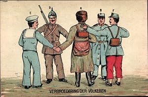 Bild des Verkufers fr Ansichtskarte / Postkarte Verbroedering der Volkeren, Soldaten, Brderschaft, Vershnung zum Verkauf von akpool GmbH